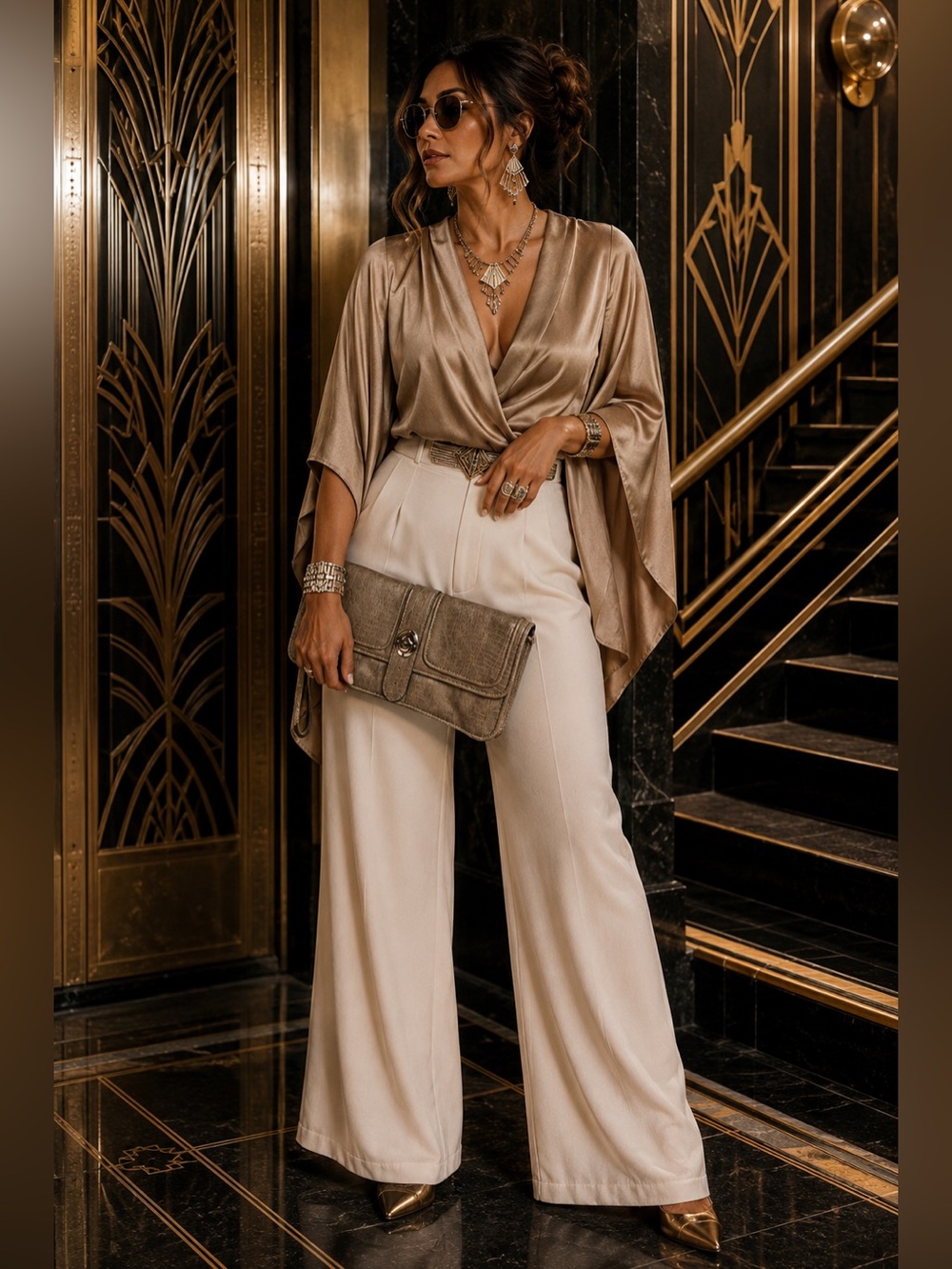 Cosmopolitan Faux Croc Embossed Clutch Wristlet